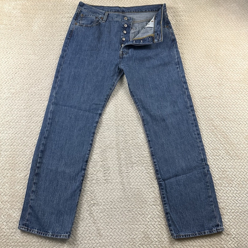Levi's 501xx Men's Button Fly Jeans 36x32‎ Blue Denim Cowboy Modern Casual work